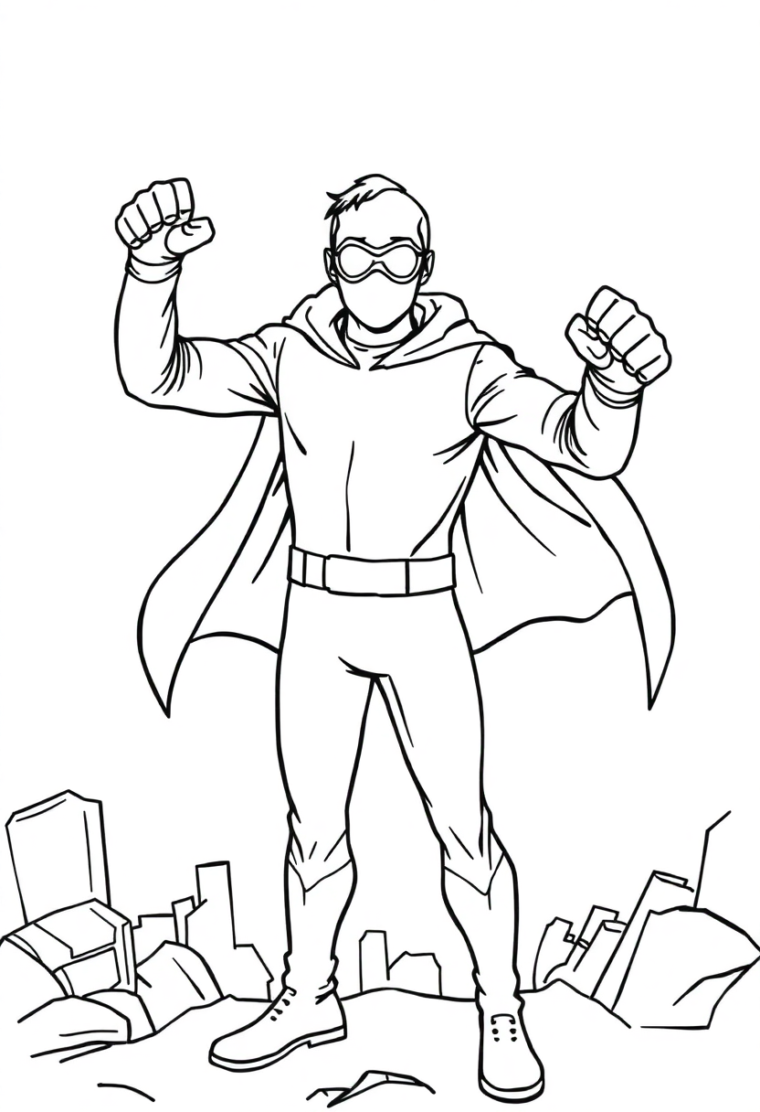 Invisible Hero coloring page, free printable