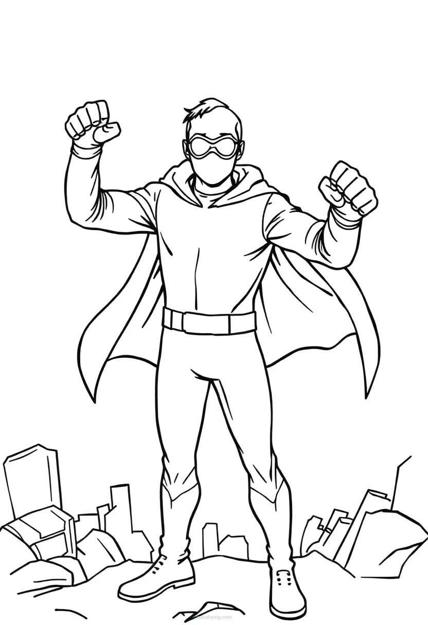 Invisible Hero coloring page for kids