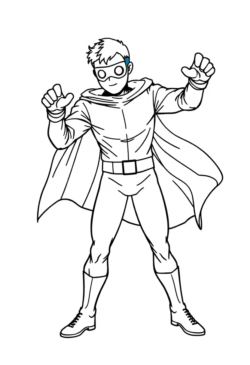 Invisible Hero coloring page, free printable