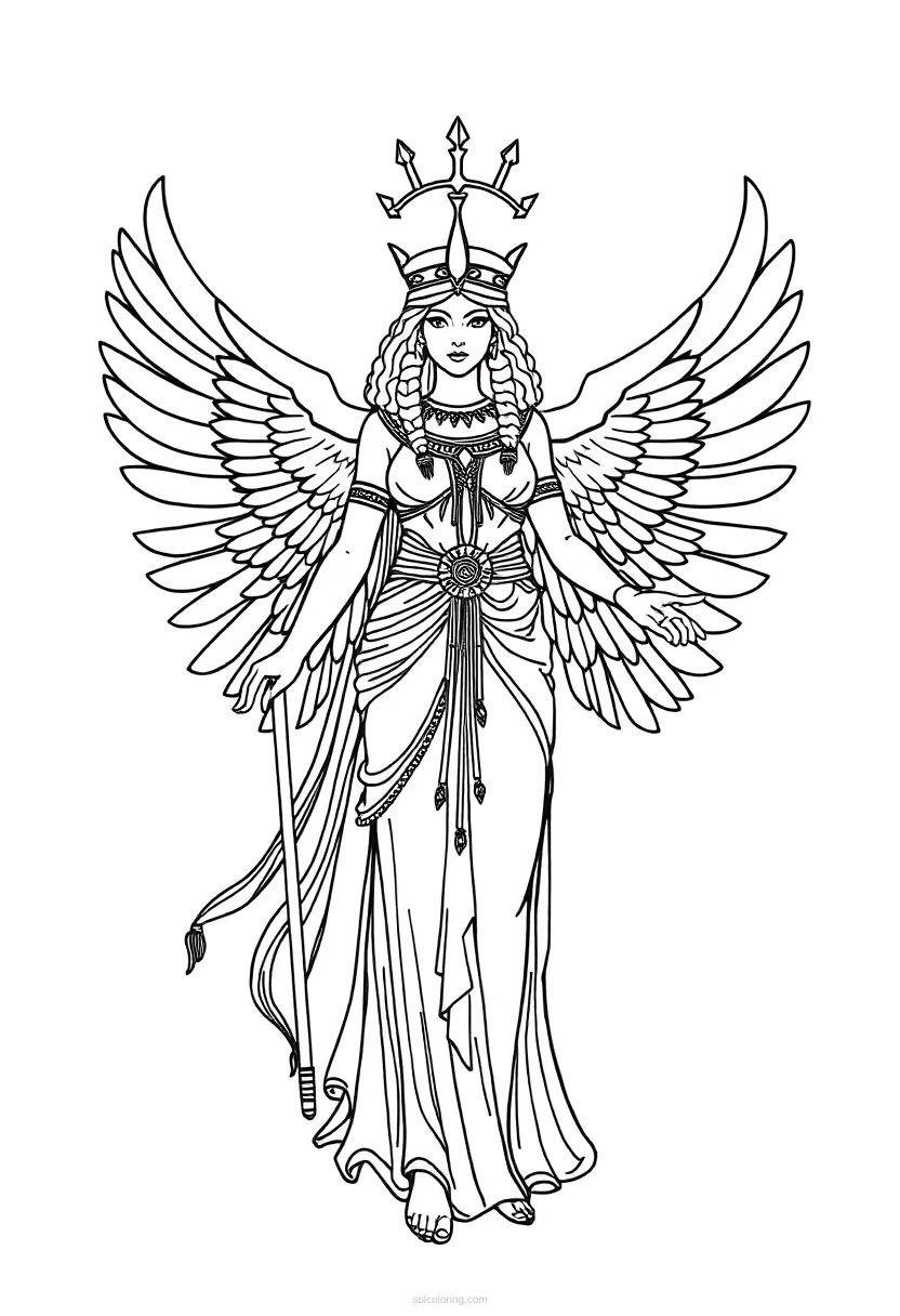 Isis Goddess With Wings coloring pages