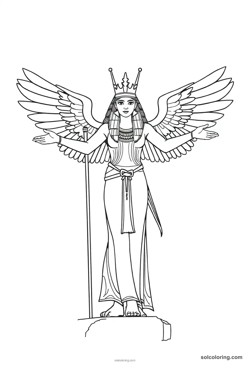 Isis With Outstretched Wings coloring pages