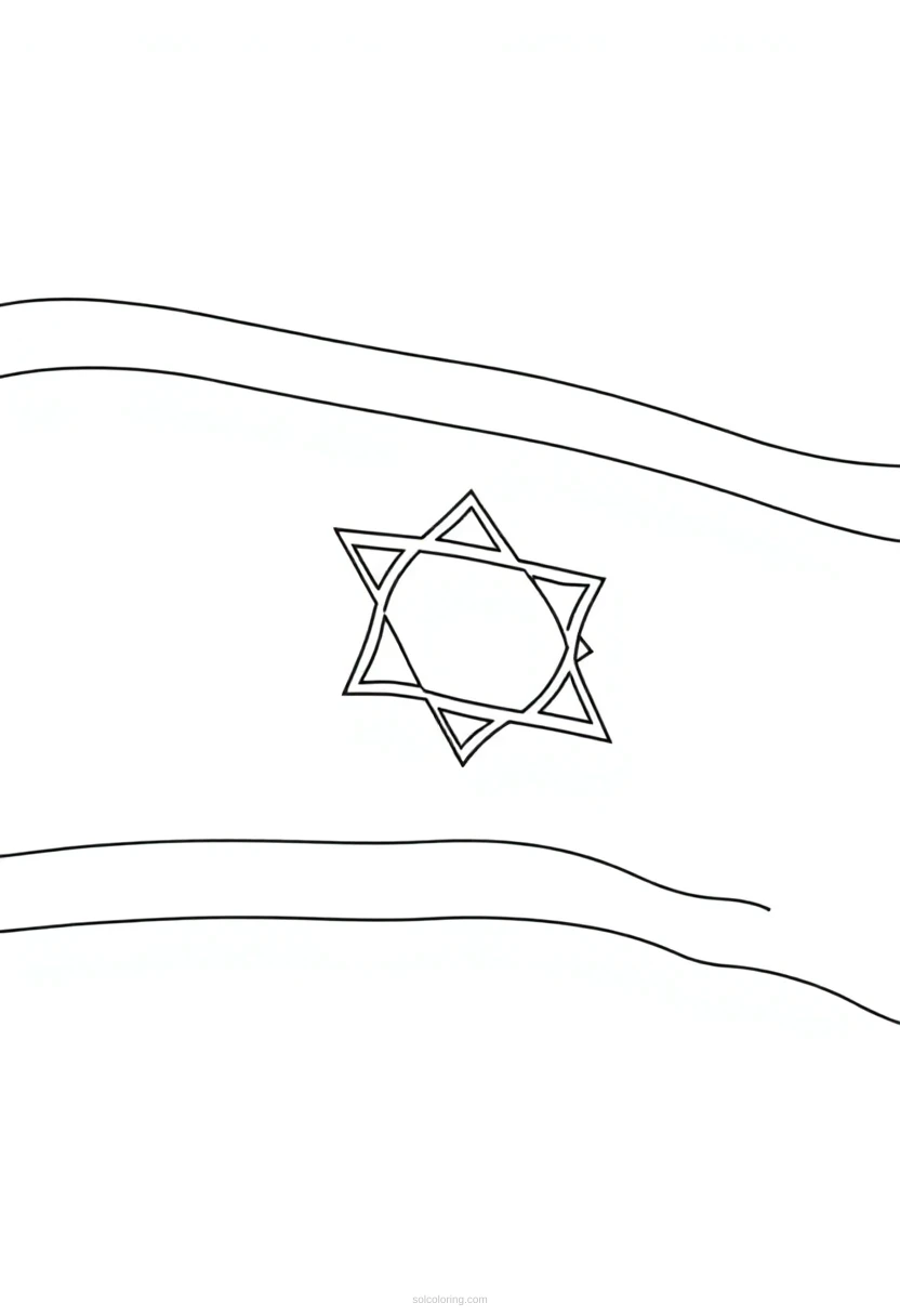 Israeli Flag coloring page for kids