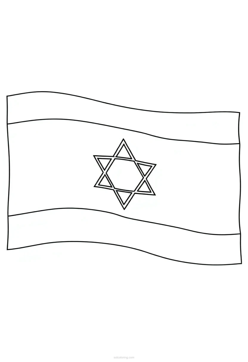 Israeli Flag coloring page for kids