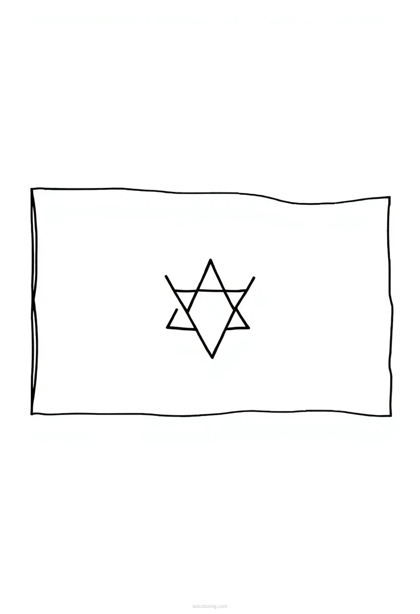 Israeli Flag coloring page for kids