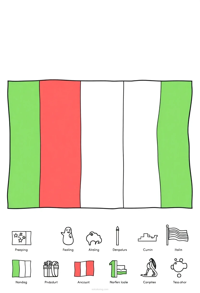 Italian Flag coloring page for kids