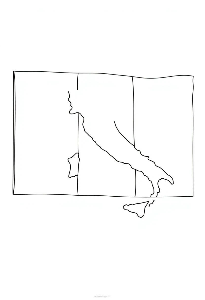 Italian Flag coloring page for kids