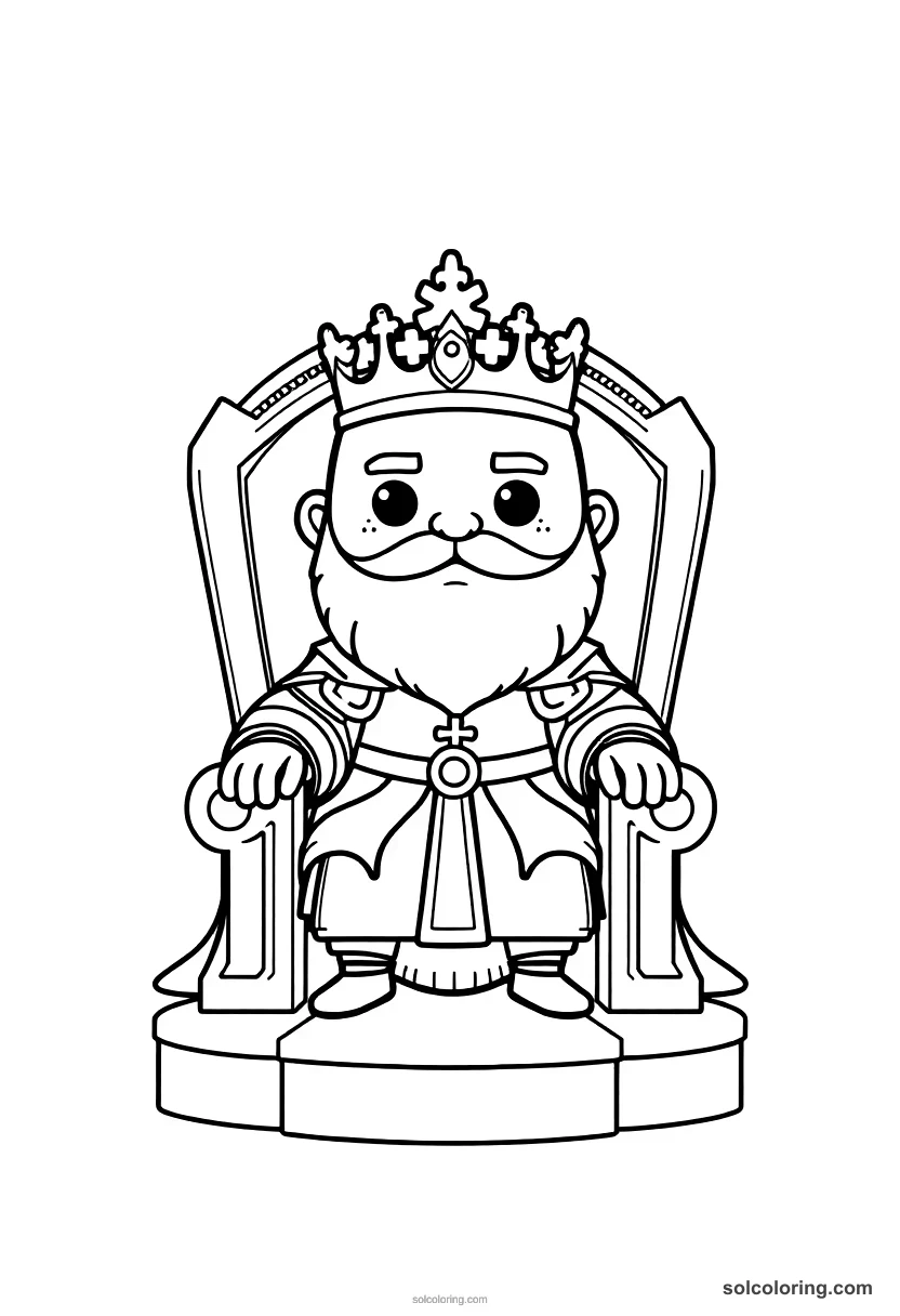 Ivan the Terrible Seated on the Throne chibi coloring page for kids