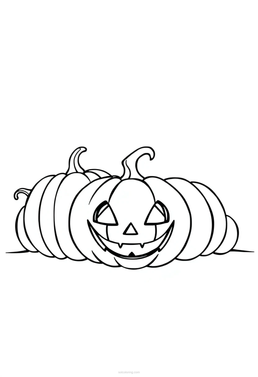 Jack-o'-Lantern Pumpkins coloring page for kids