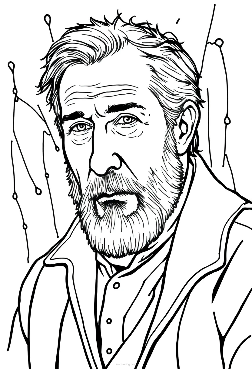 Jackson Pollock Action Painting coloring page for kids