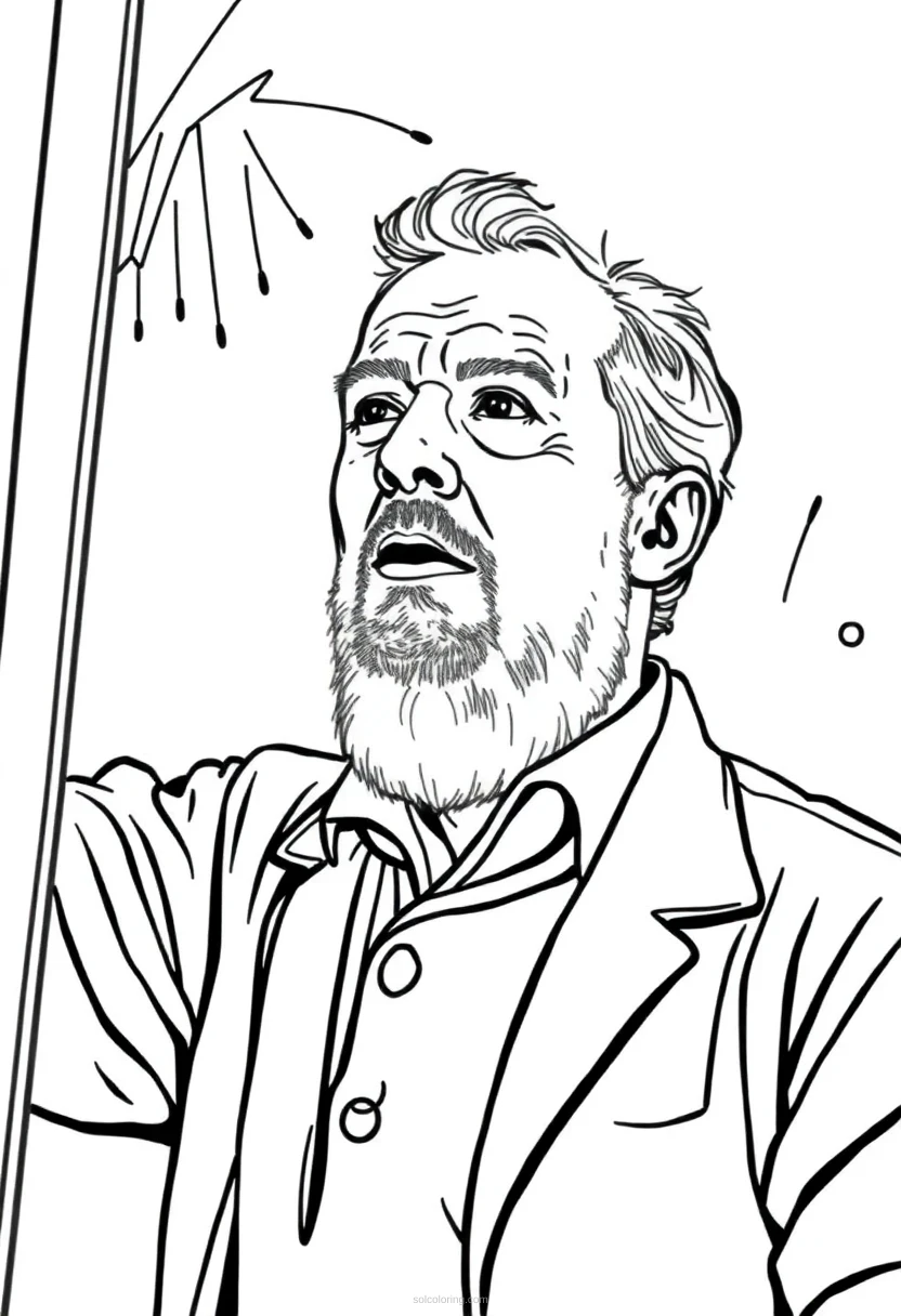 Jackson Pollock Action Painting coloring page for kids