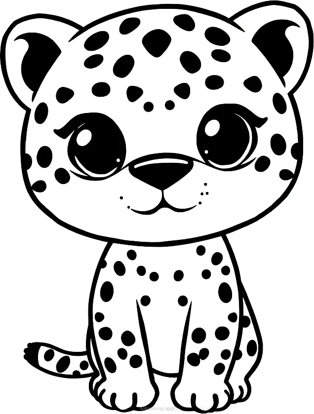Jaguar By Water coloring page for kids