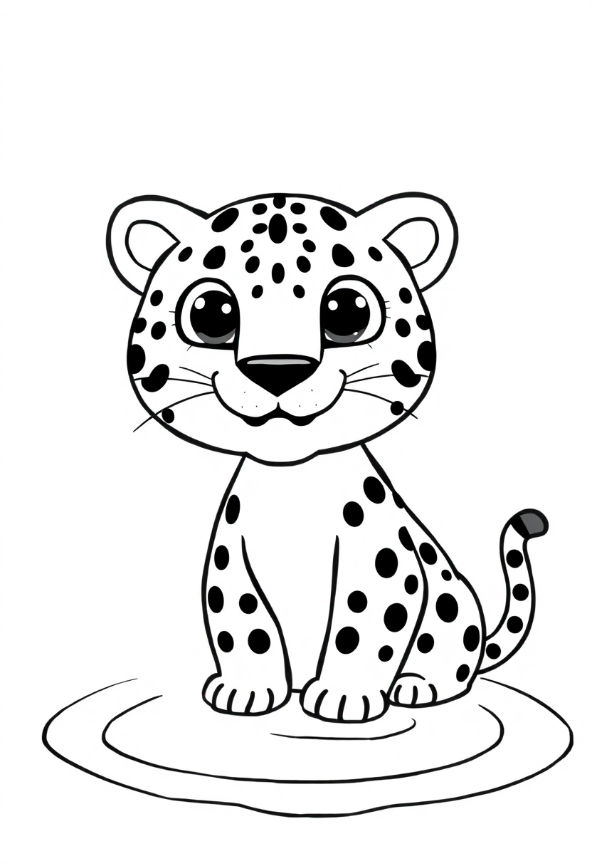 Jaguar by Water coloring page, free printable