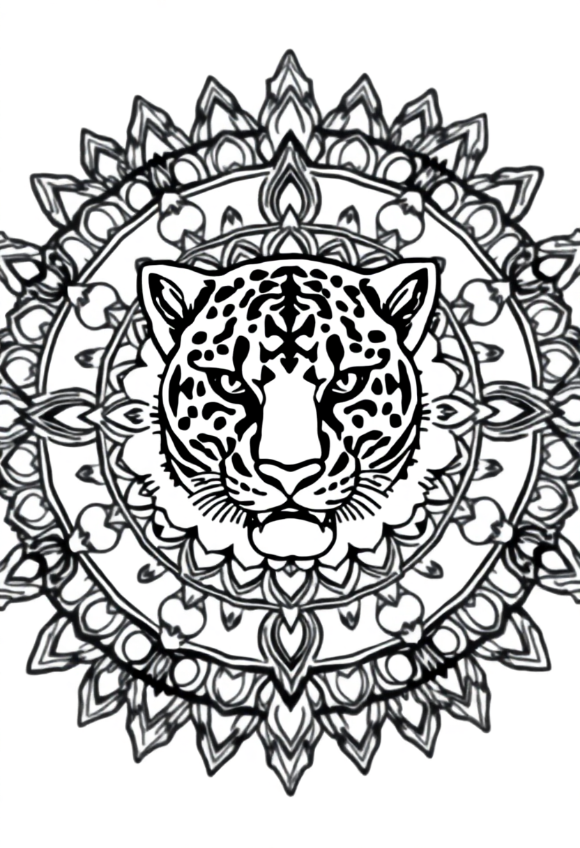 Jaguar by Water coloring page, free printable