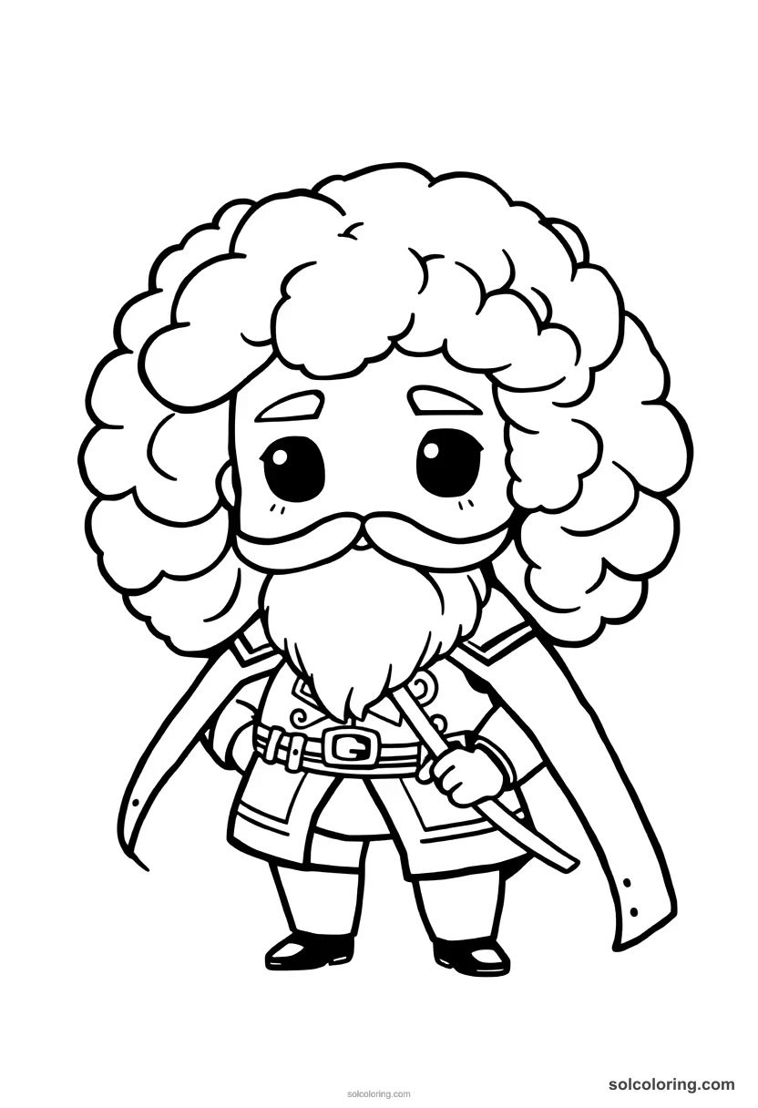 Chibi Jan III Sobieski at the Battle of Vienna chibi coloring page for kids
