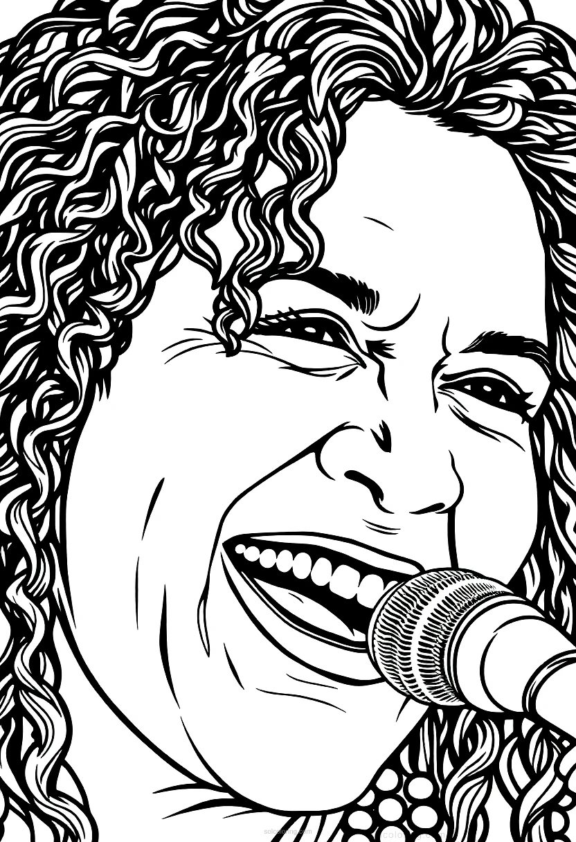 Janis Joplin Portrait coloring page for kids
