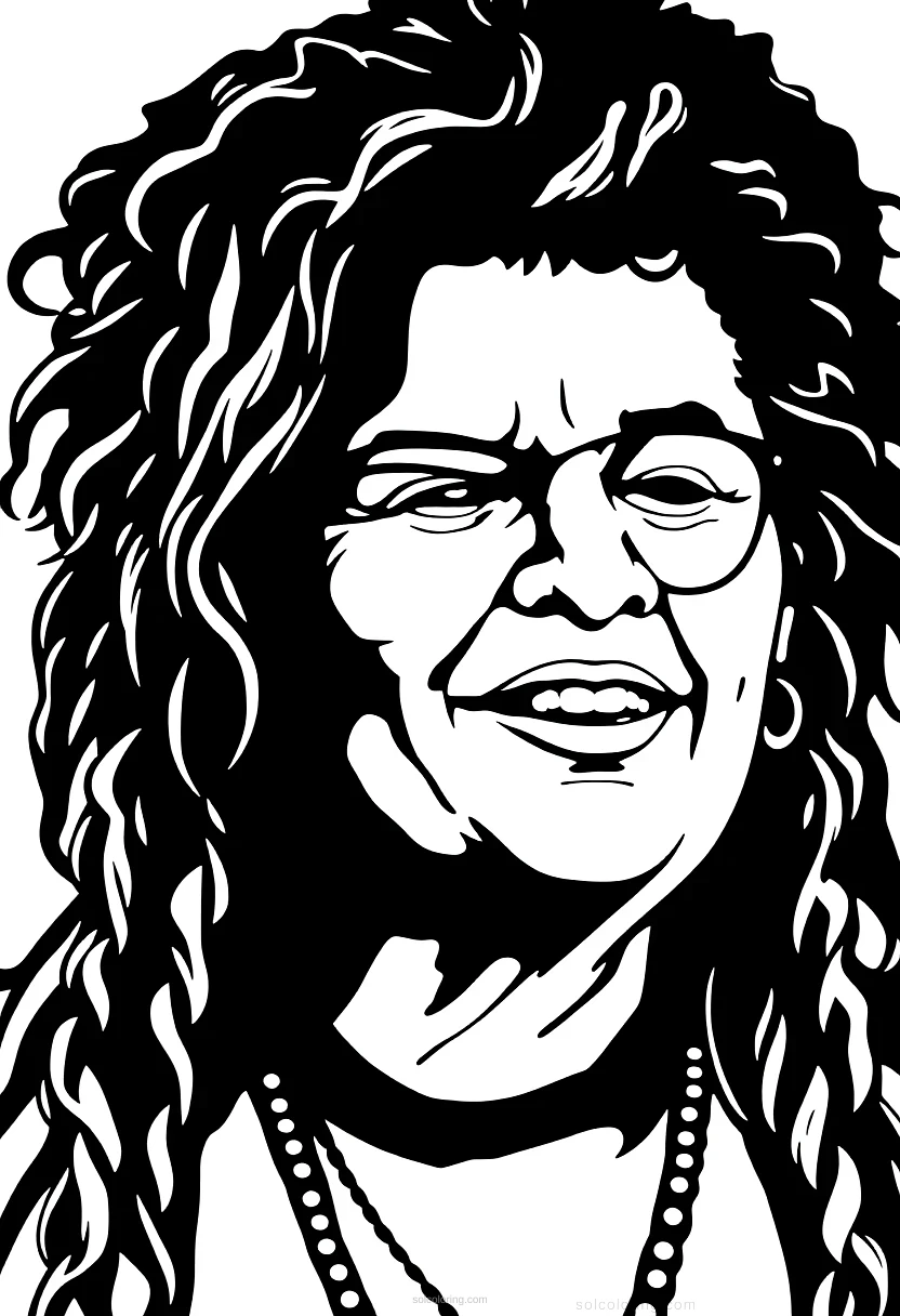 Janis Joplin Portrait coloring pages
