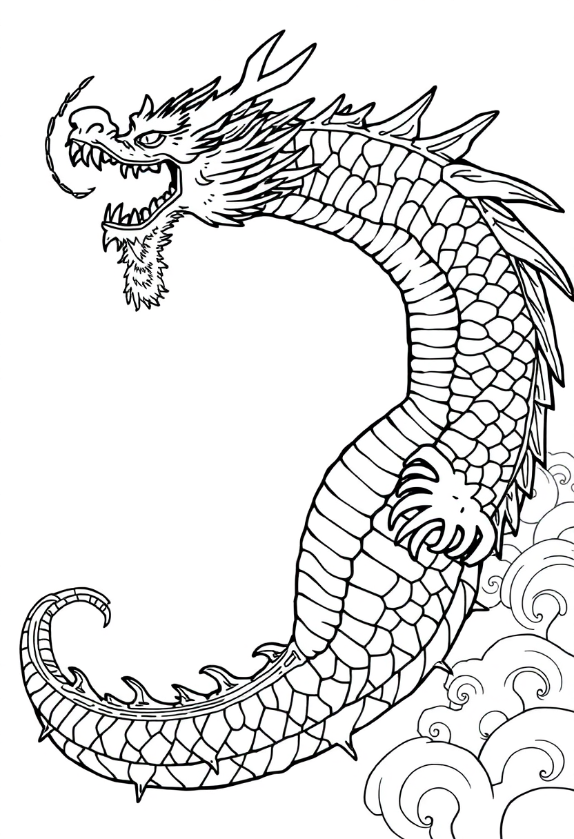 Japanese Dragon coloring pages