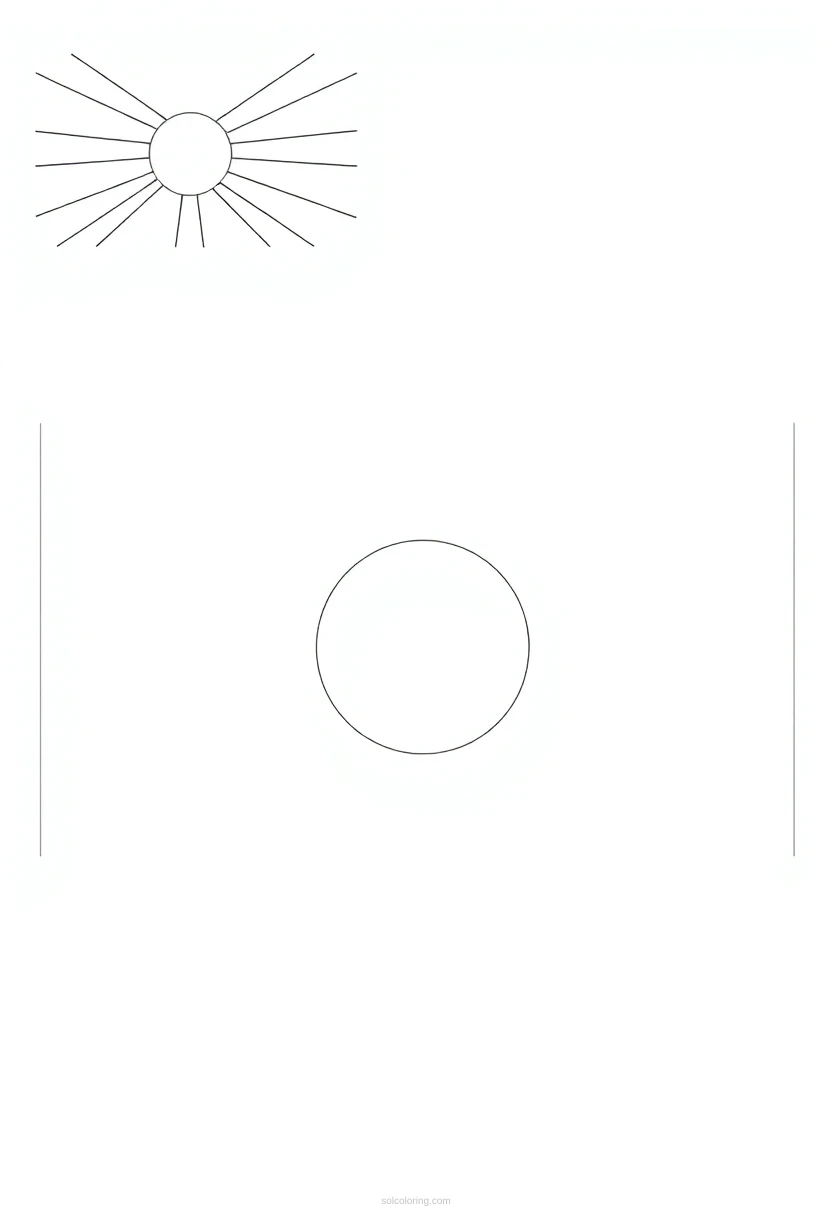 Japanese Flag coloring page for kids