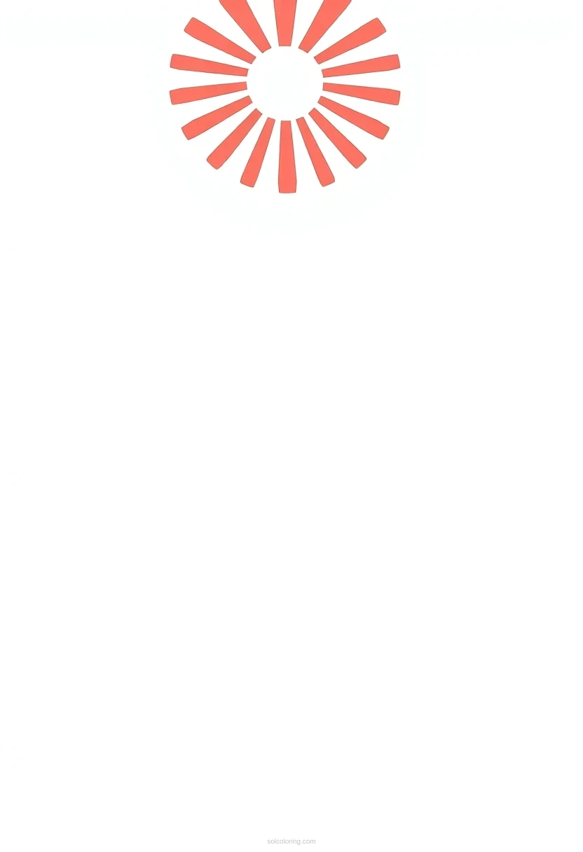 Japanese Flag coloring page for kids