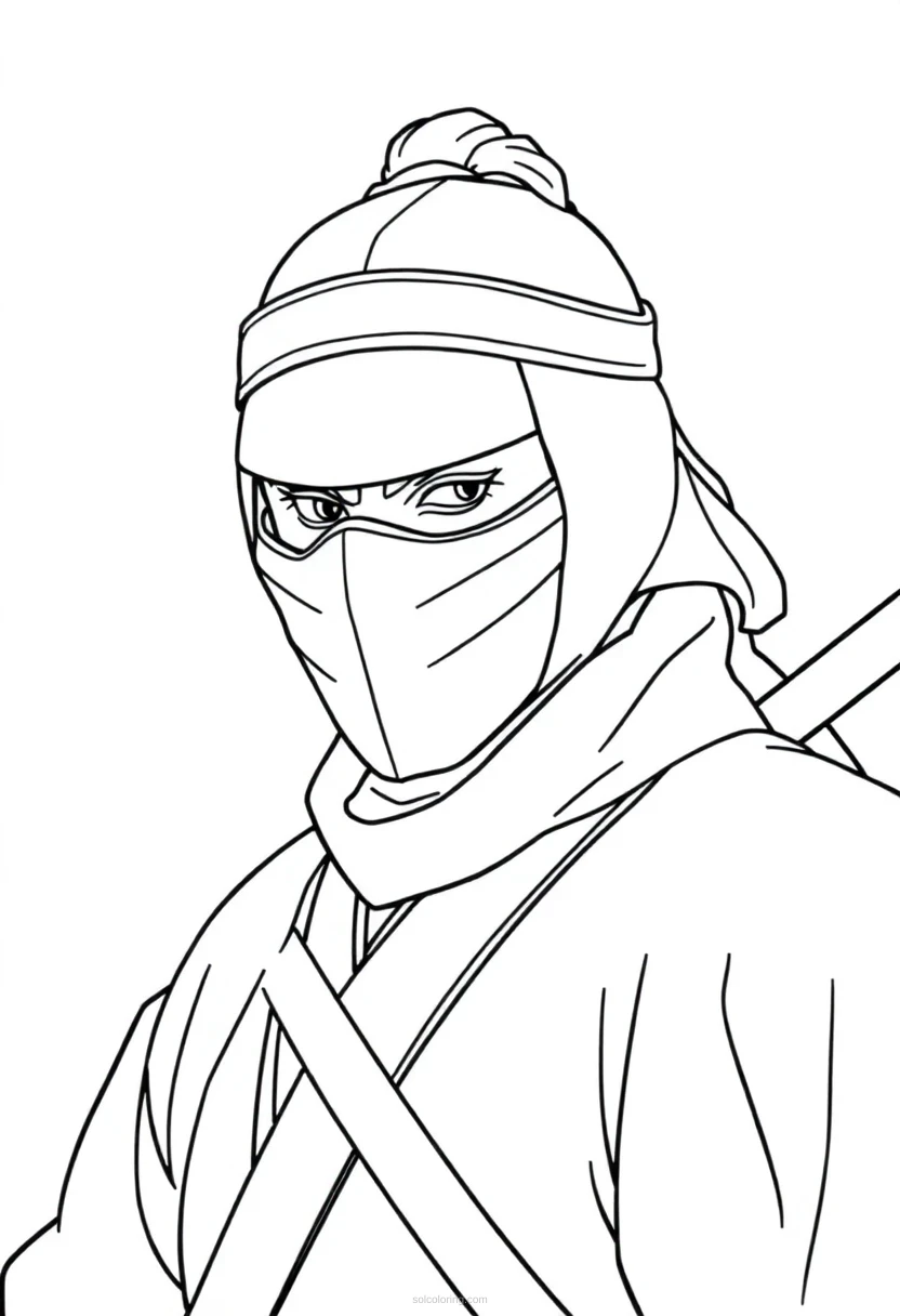Japanese Ninja Warrior coloring page for kids