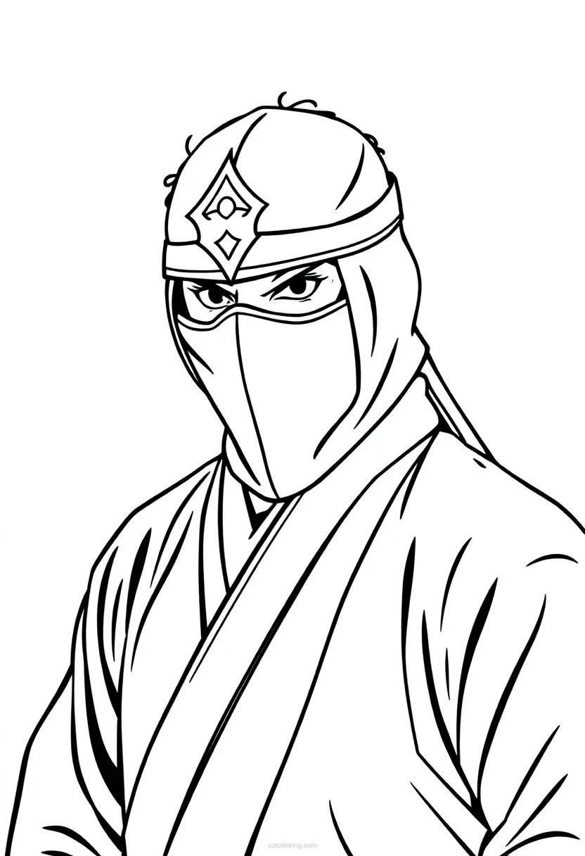 Japanese Ninja Warrior coloring page for kids
