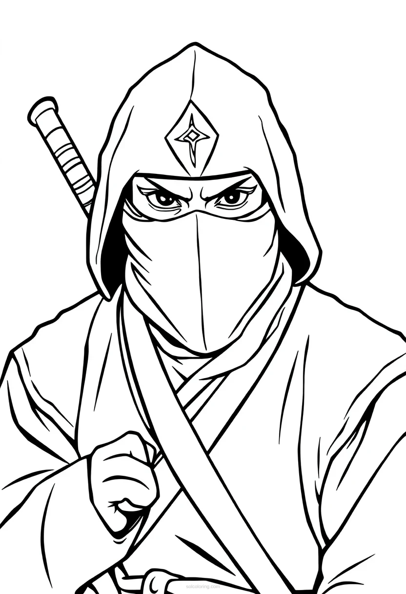 Japanese Ninja Warrior coloring page for kids