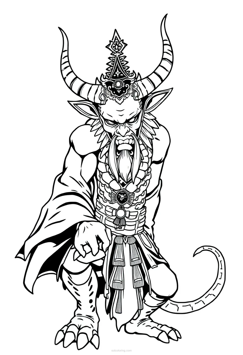 Japanese Oni Demon coloring pages