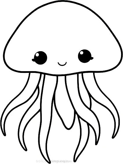 Jellyfish coloring page for kids