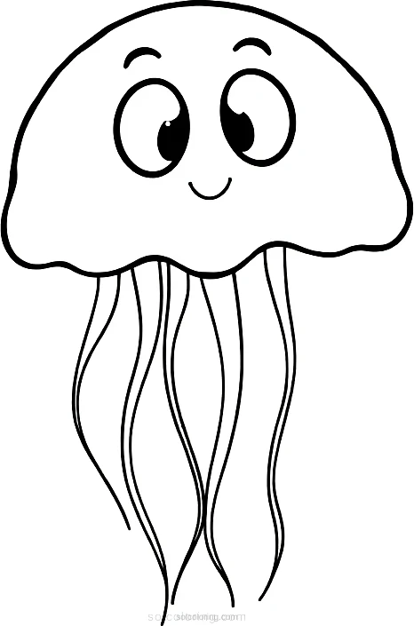 Jellyfish coloring page for kids