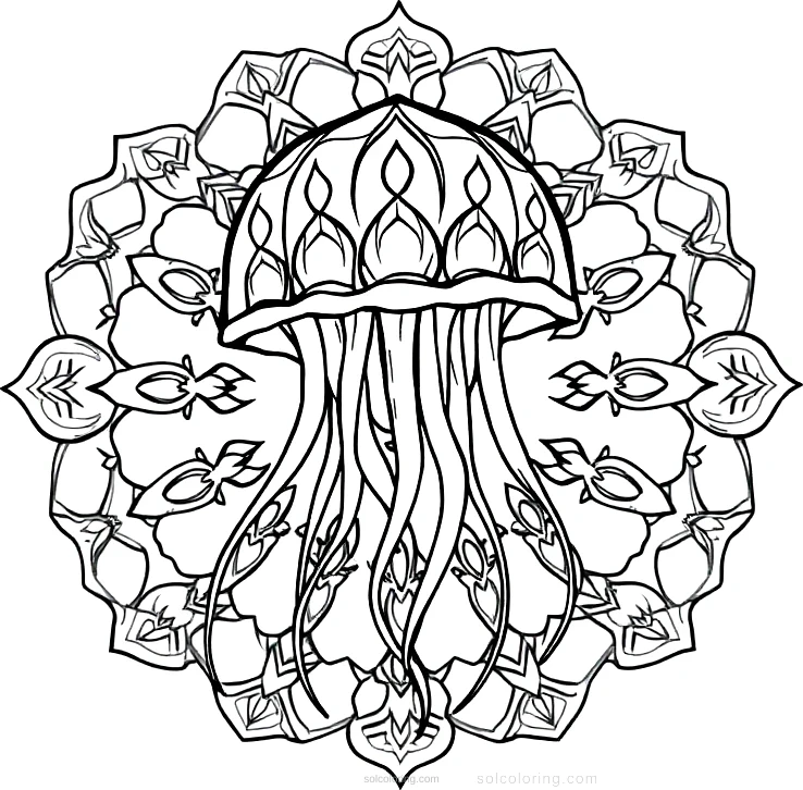 Jellyfish coloring page for kids