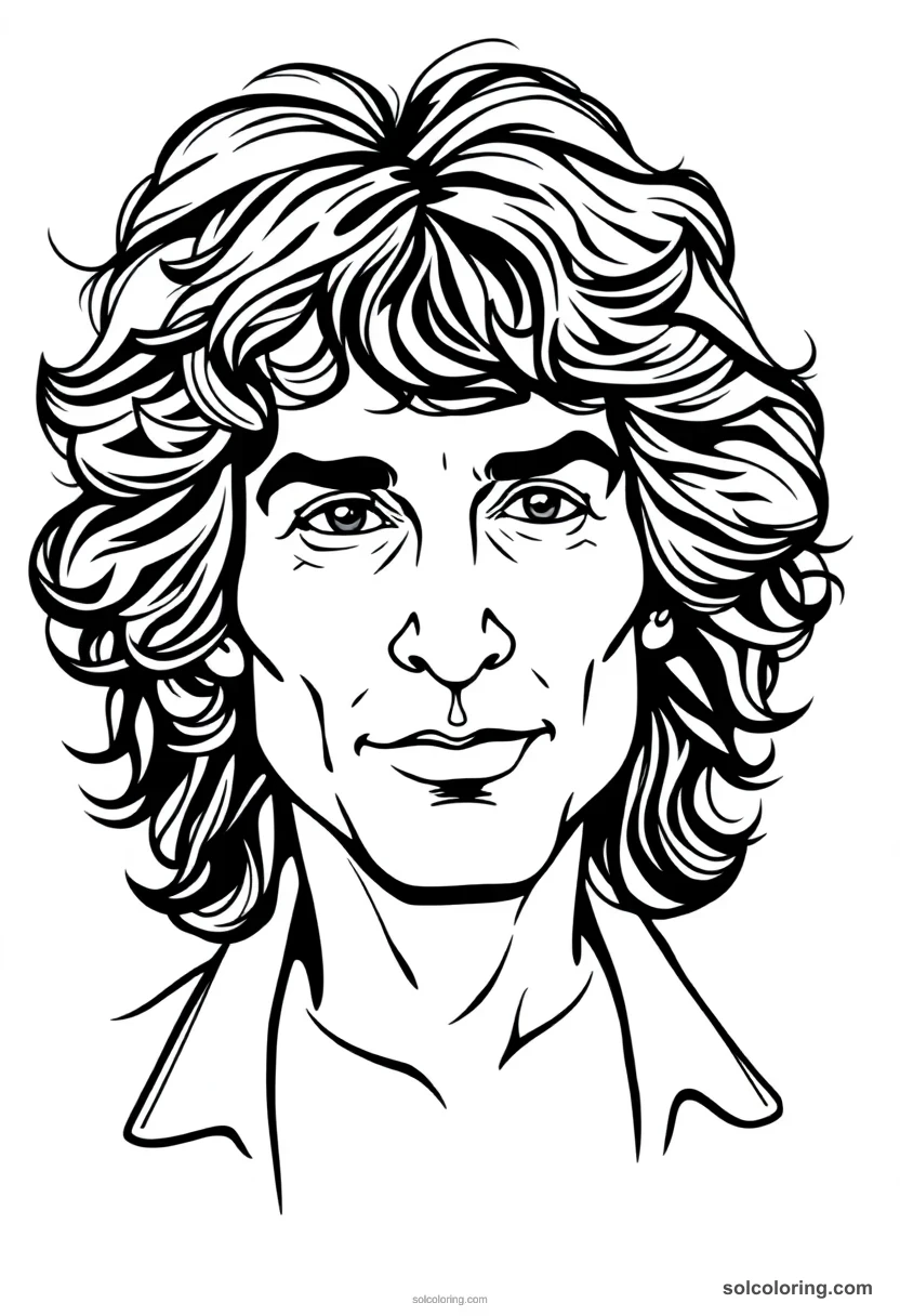 Caricature Jim Morrison caricature coloring page for kids