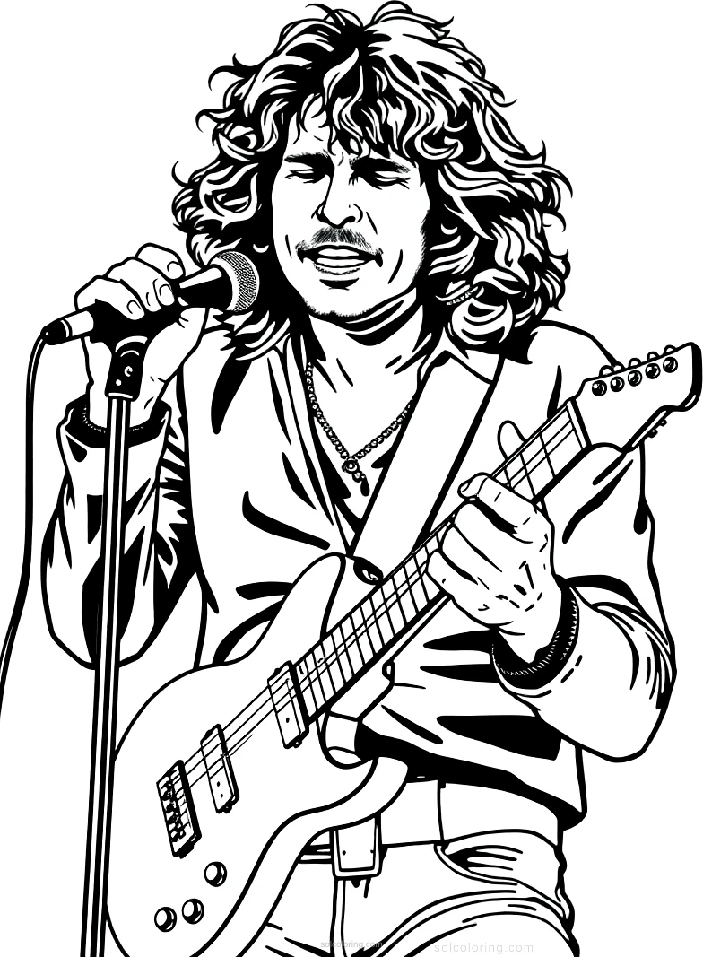 Jim Morrison Performing coloring page for kids