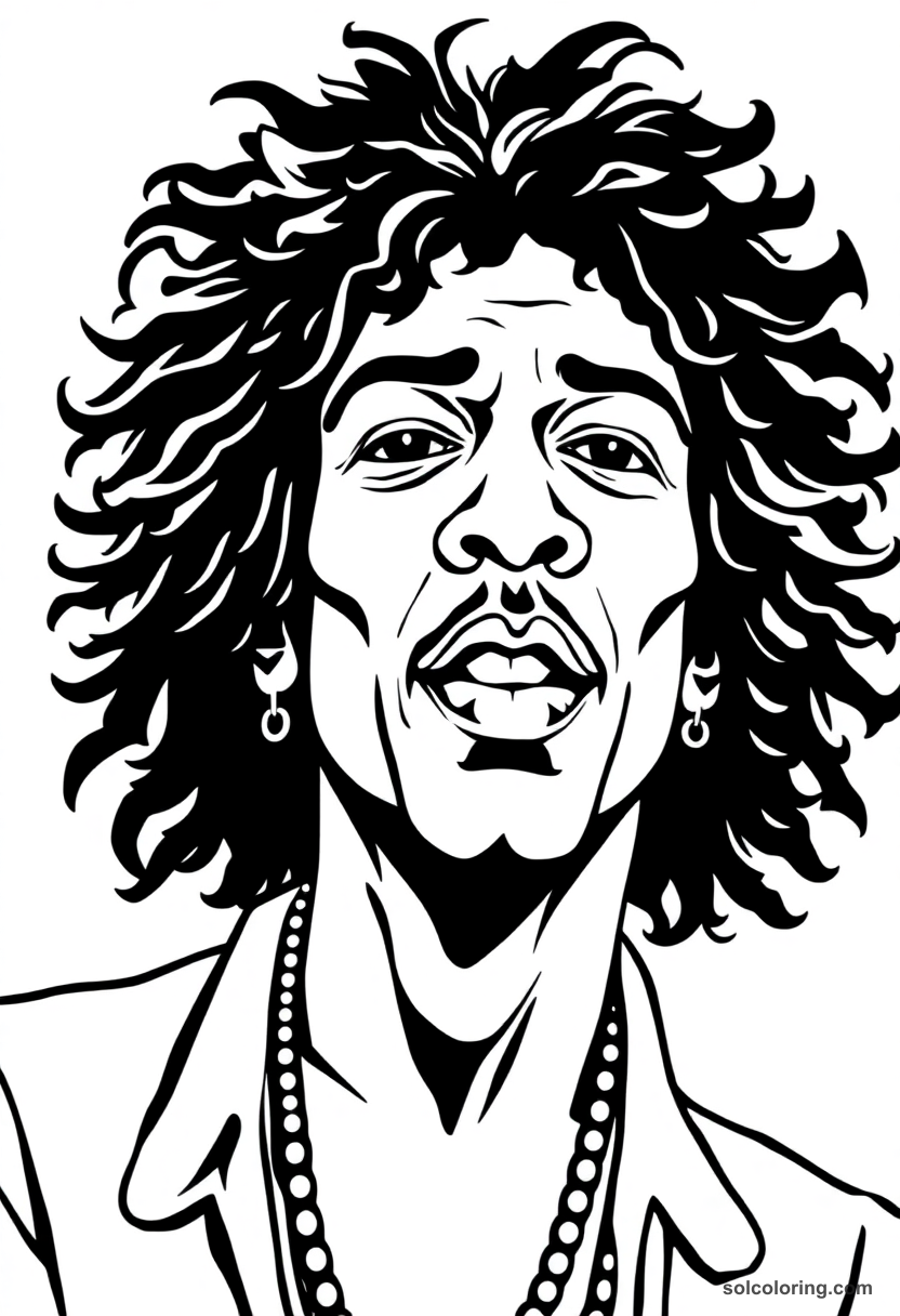 Caricature Jimi Hendrix