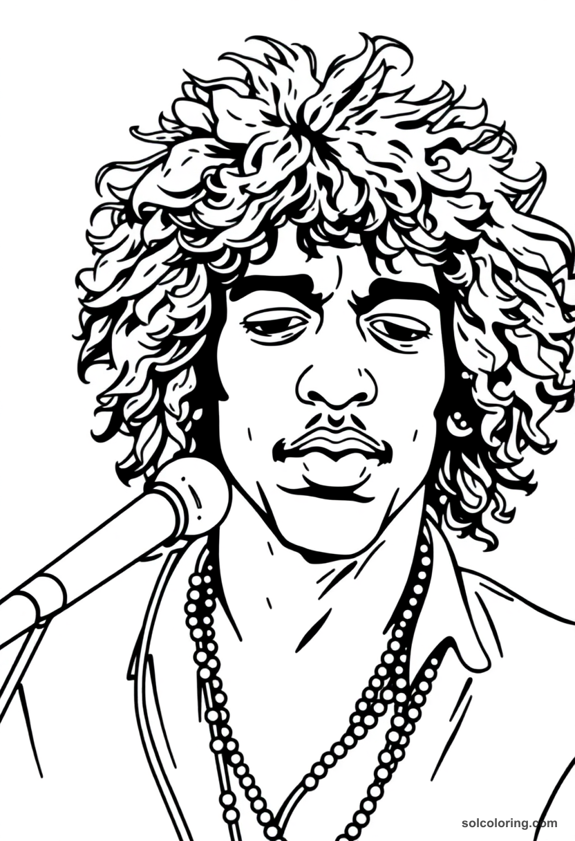 Illustrated Portrait Jimi Hendrix