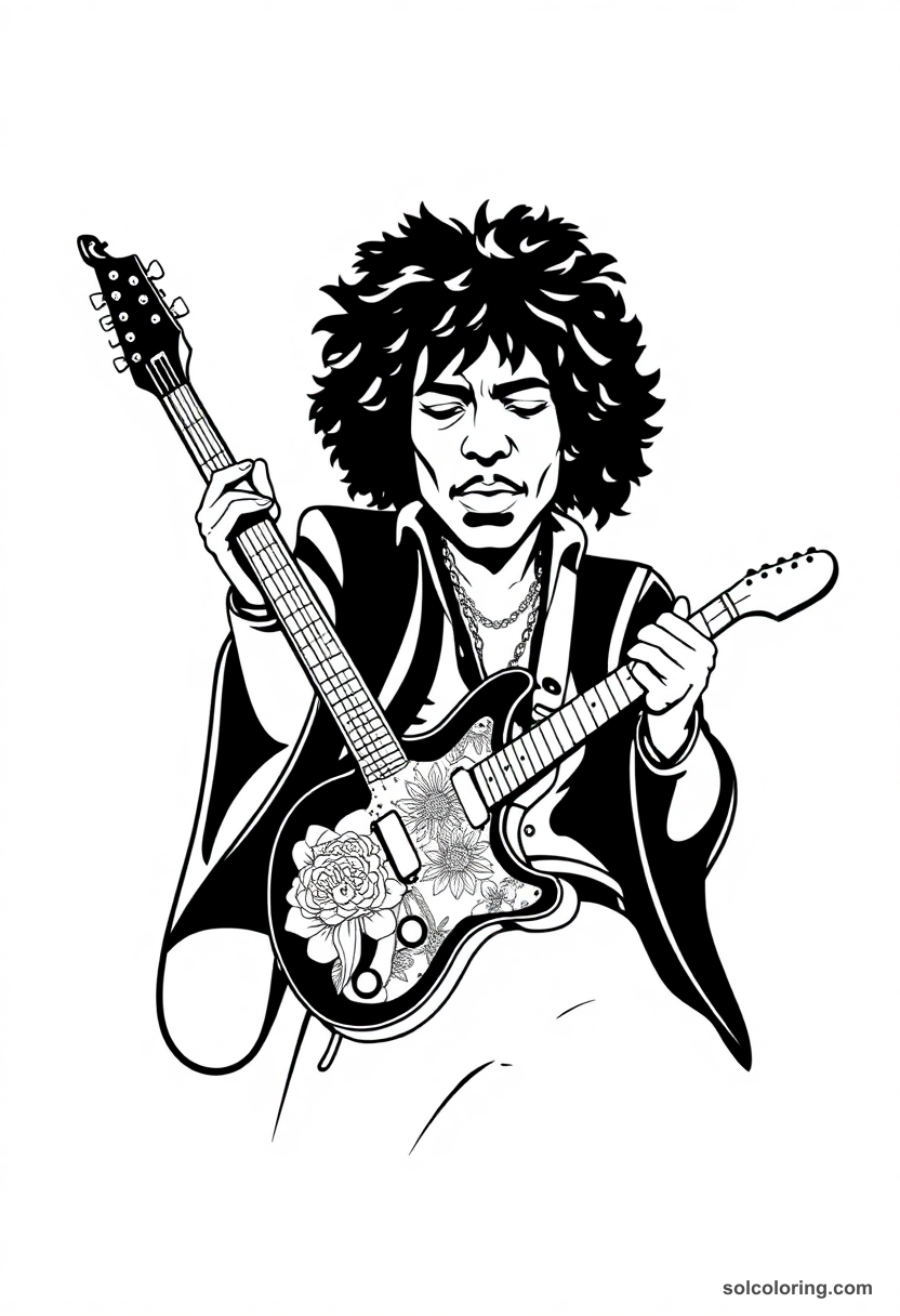 Silhouette Jimi Hendrix
