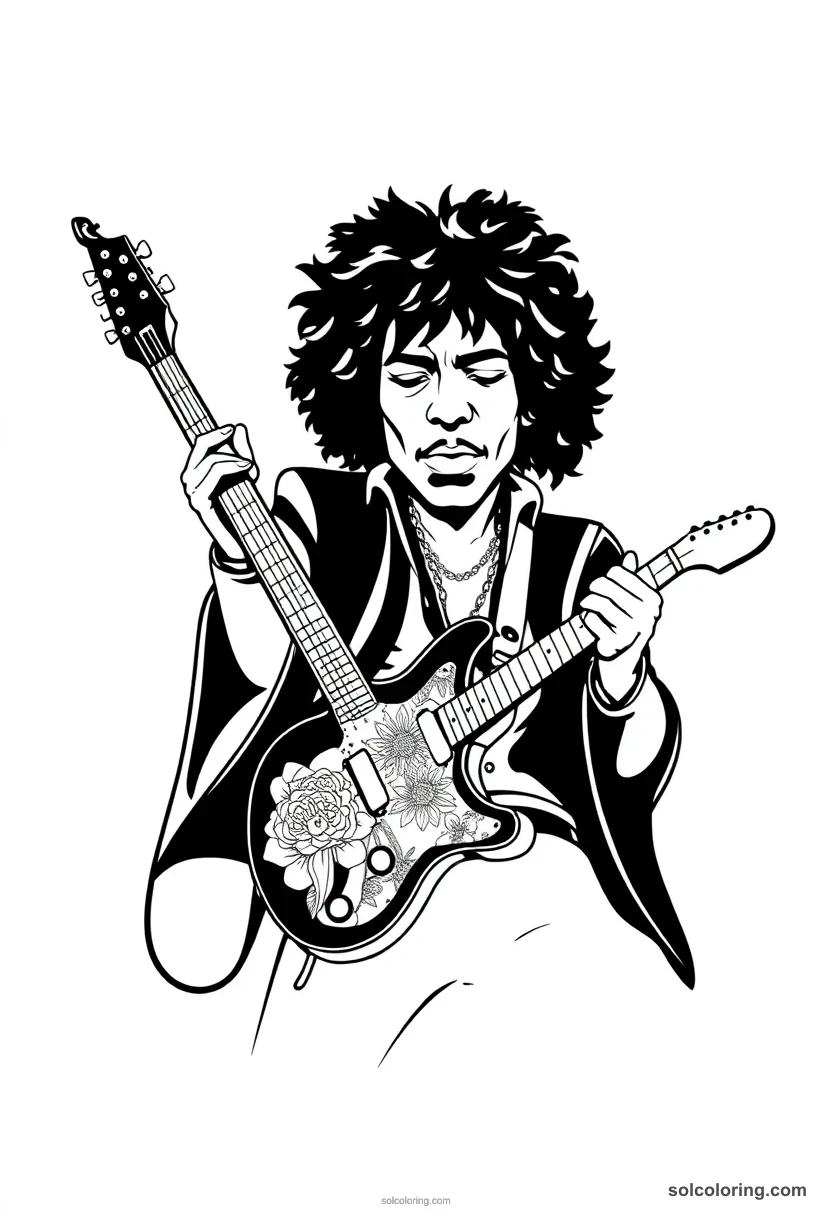 Jimi Hendrix coloring pages