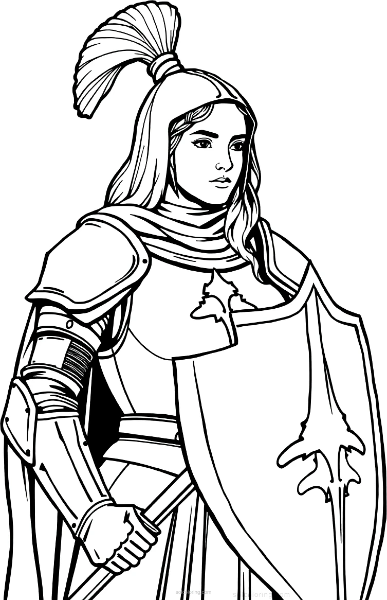 Joan Of Arc With Armor coloring pages
