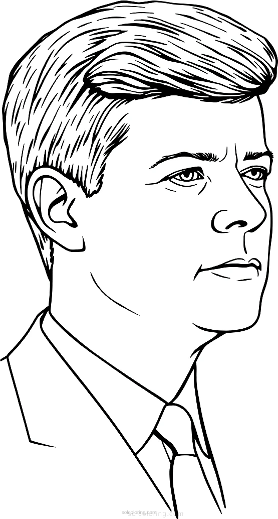 John F Kennedy Profile coloring pages