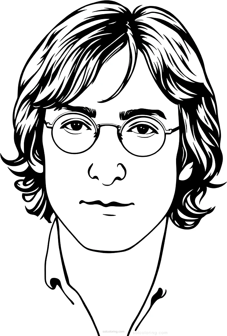John Lennon Portrait coloring page for kids
