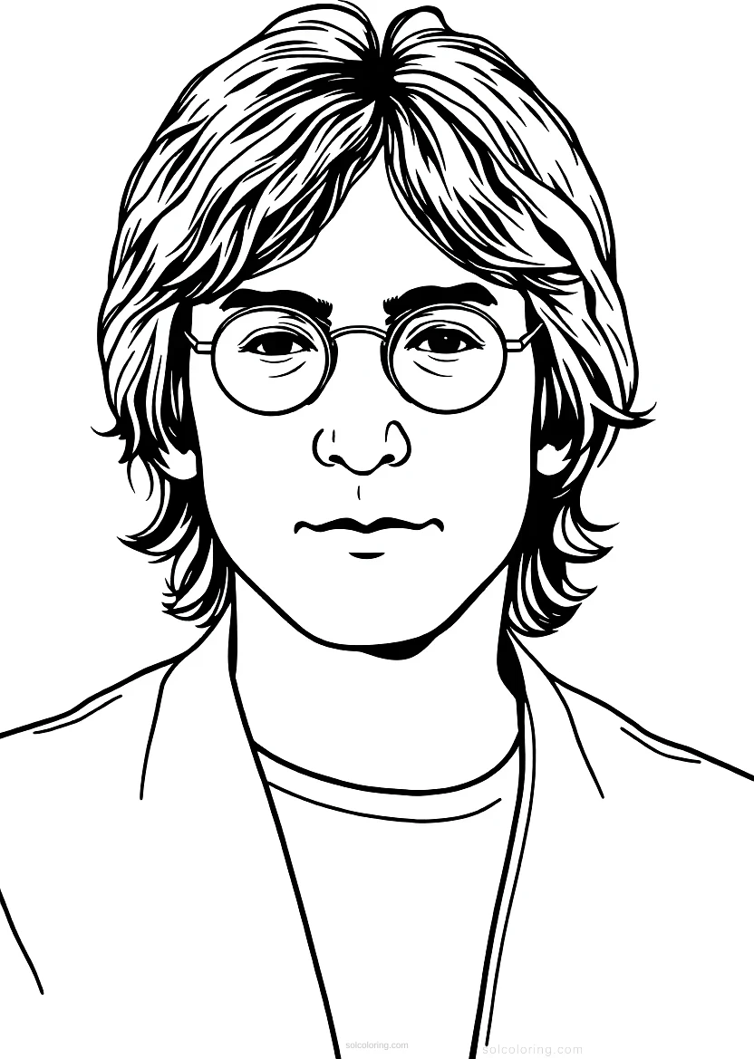 John Lennon Portrait coloring page for kids