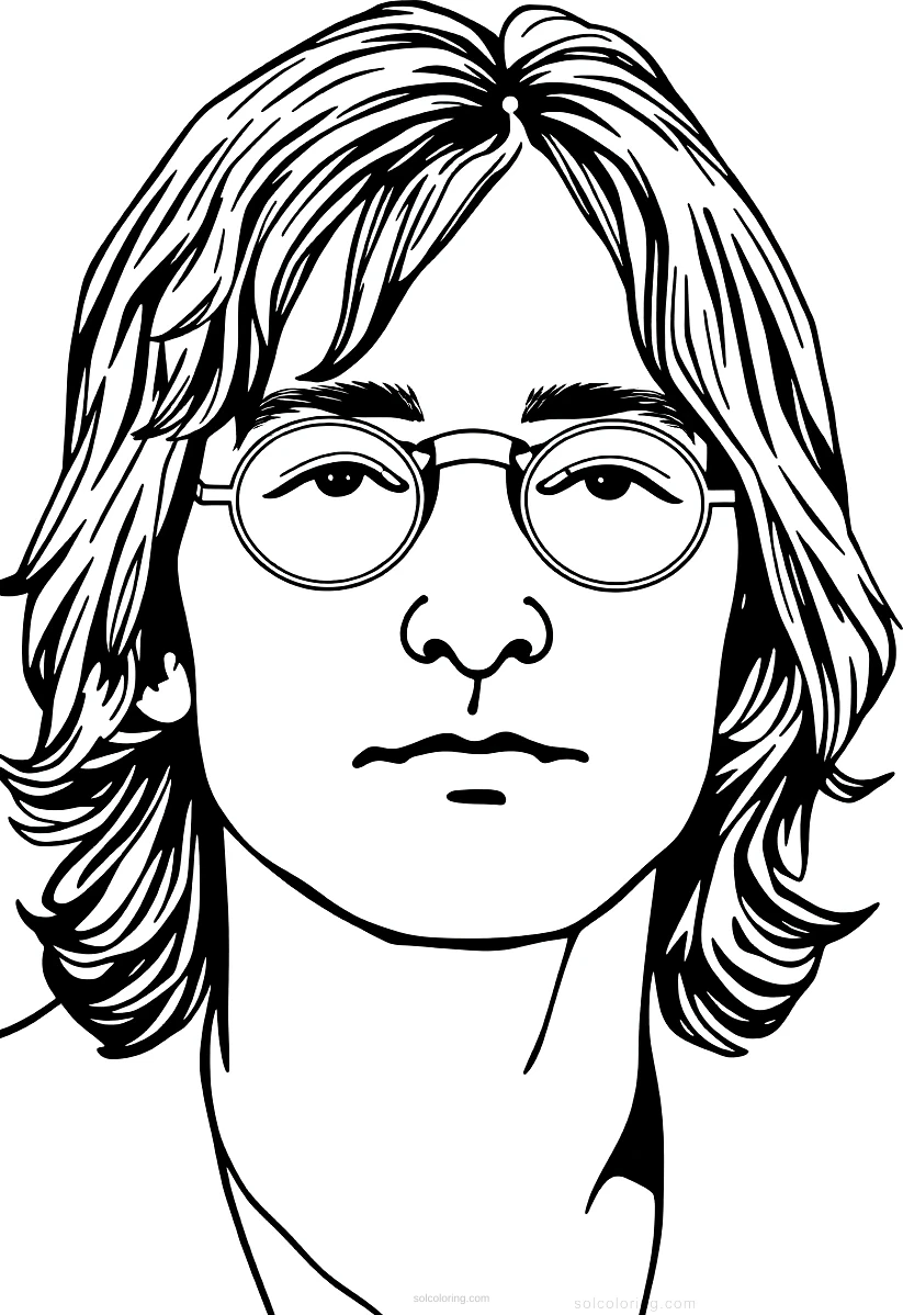 John Lennon Portrait coloring page for kids