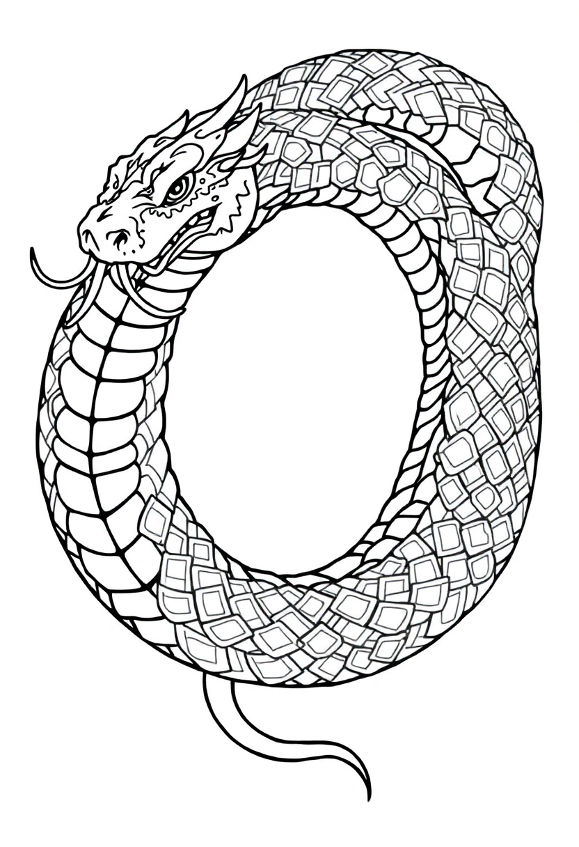 Jormungandr World Serpent coloring page, free printable