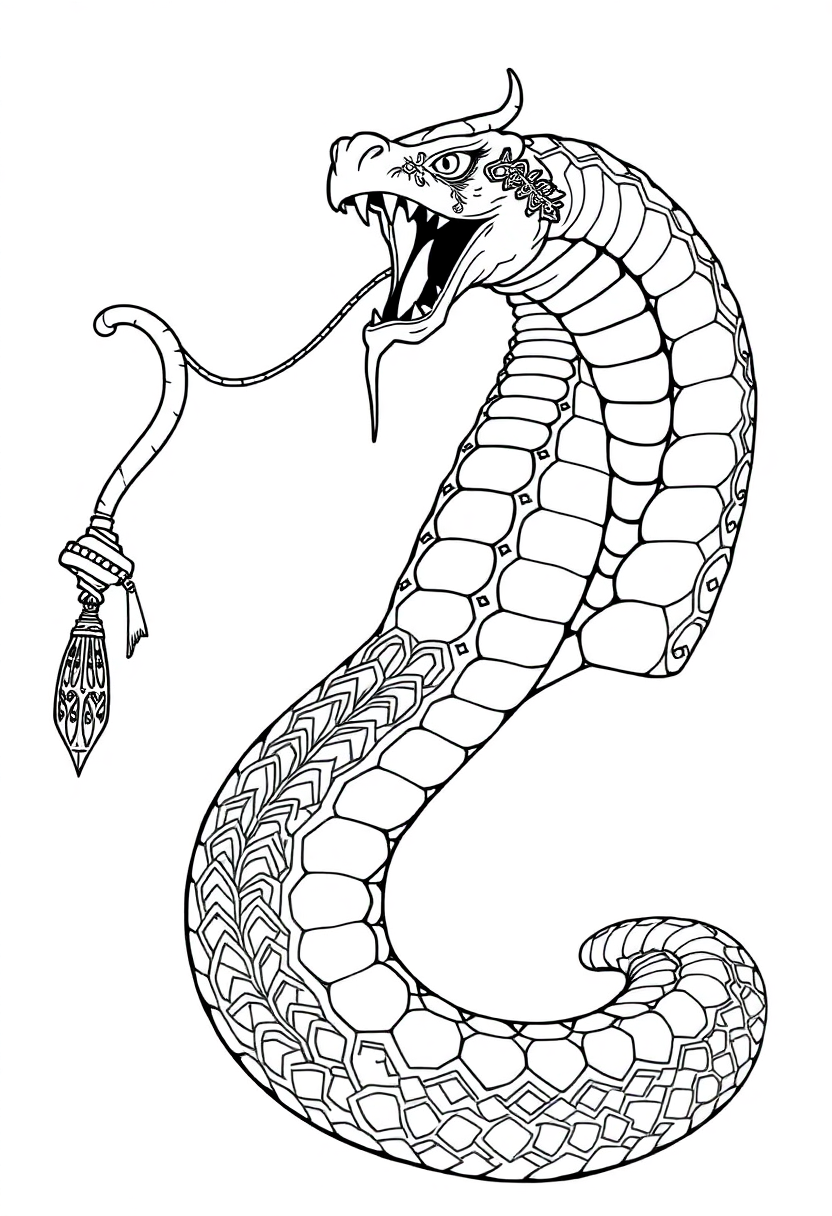 Jormungandr World Serpent coloring page, free printable