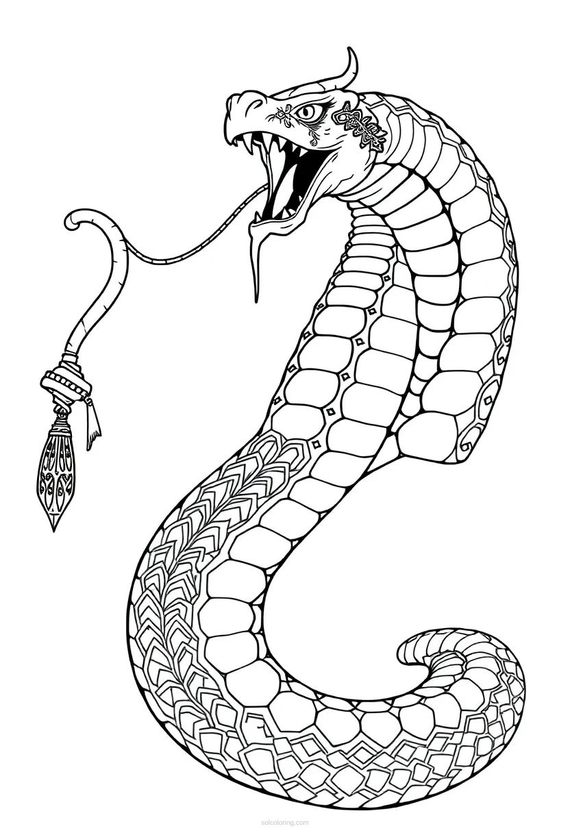 Jormungandr World Serpent coloring page for kids