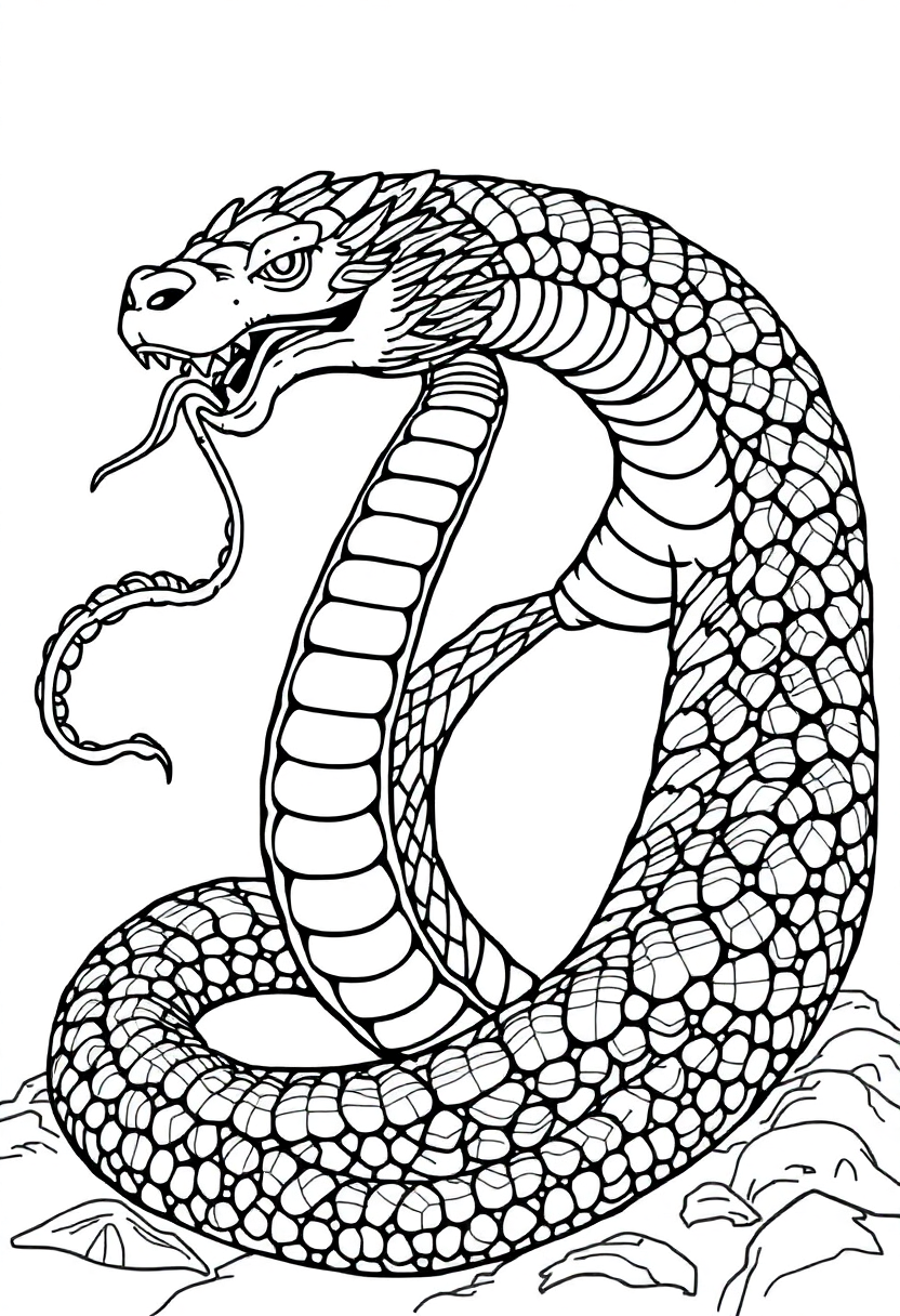 Jormungandr World Serpent coloring page, free printable