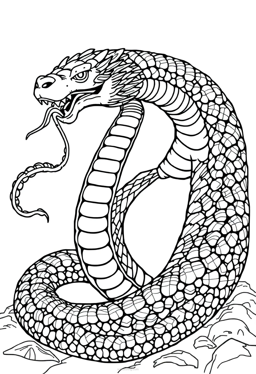 Jormungandr World Serpent coloring page for kids
