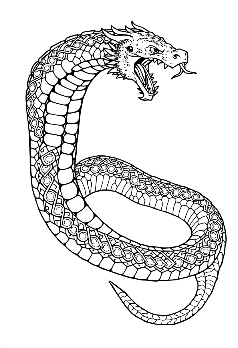 Jormungandr World Serpent coloring pages