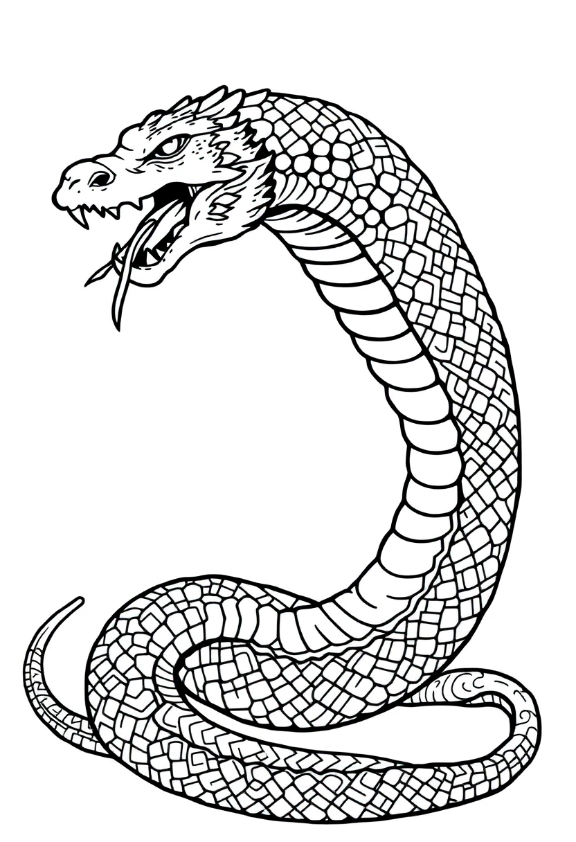 Jormungandr World Serpent coloring page, free printable