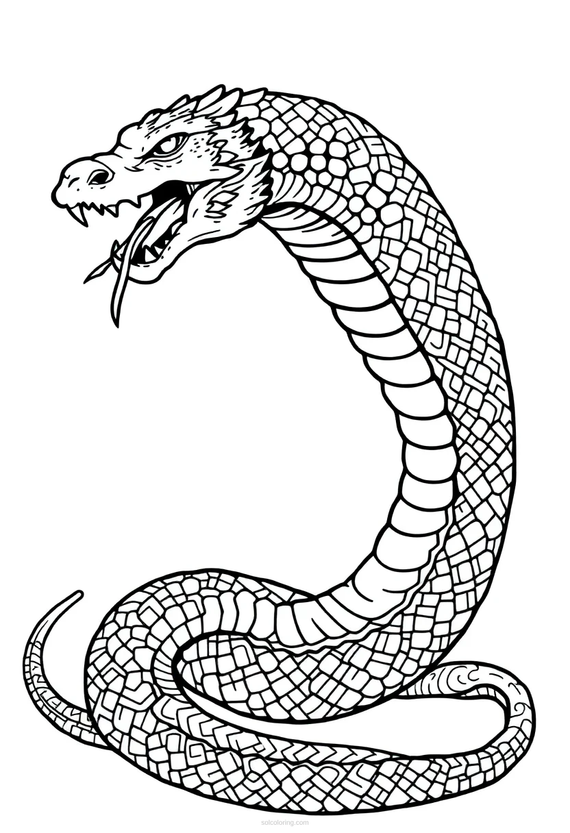Jormungandr World Serpent coloring page for kids