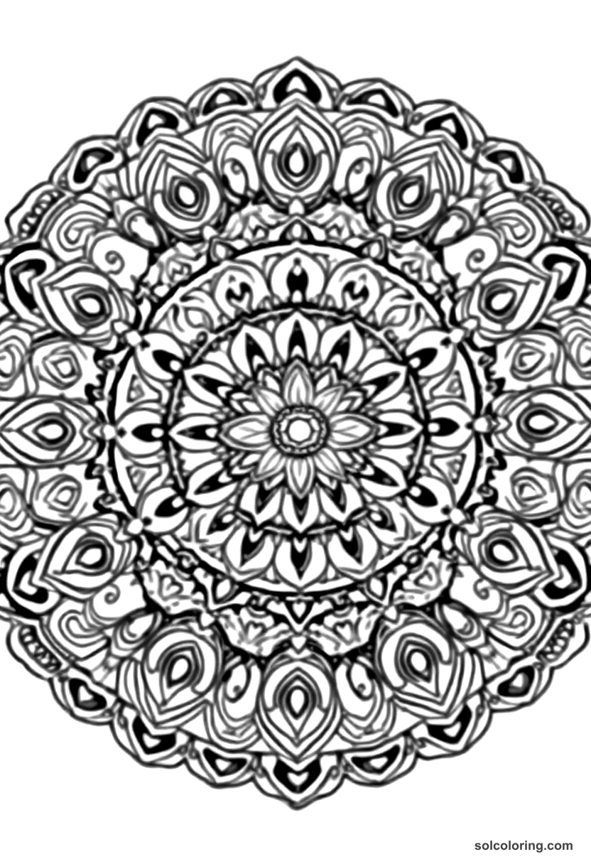 Mandala Jose de San Martin in Argentina coloring page, free printable mandala style